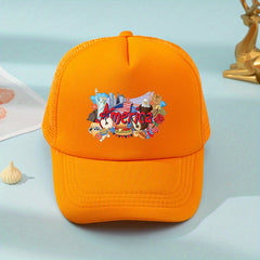 Little Kid's American Baseball Cap Mesh Print Sunshade Peaked Cap Snapback Hat