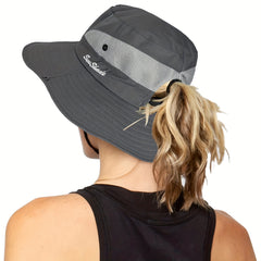 Women's Mesh Ponytail Sun Hat UV Protection Boonie Hats