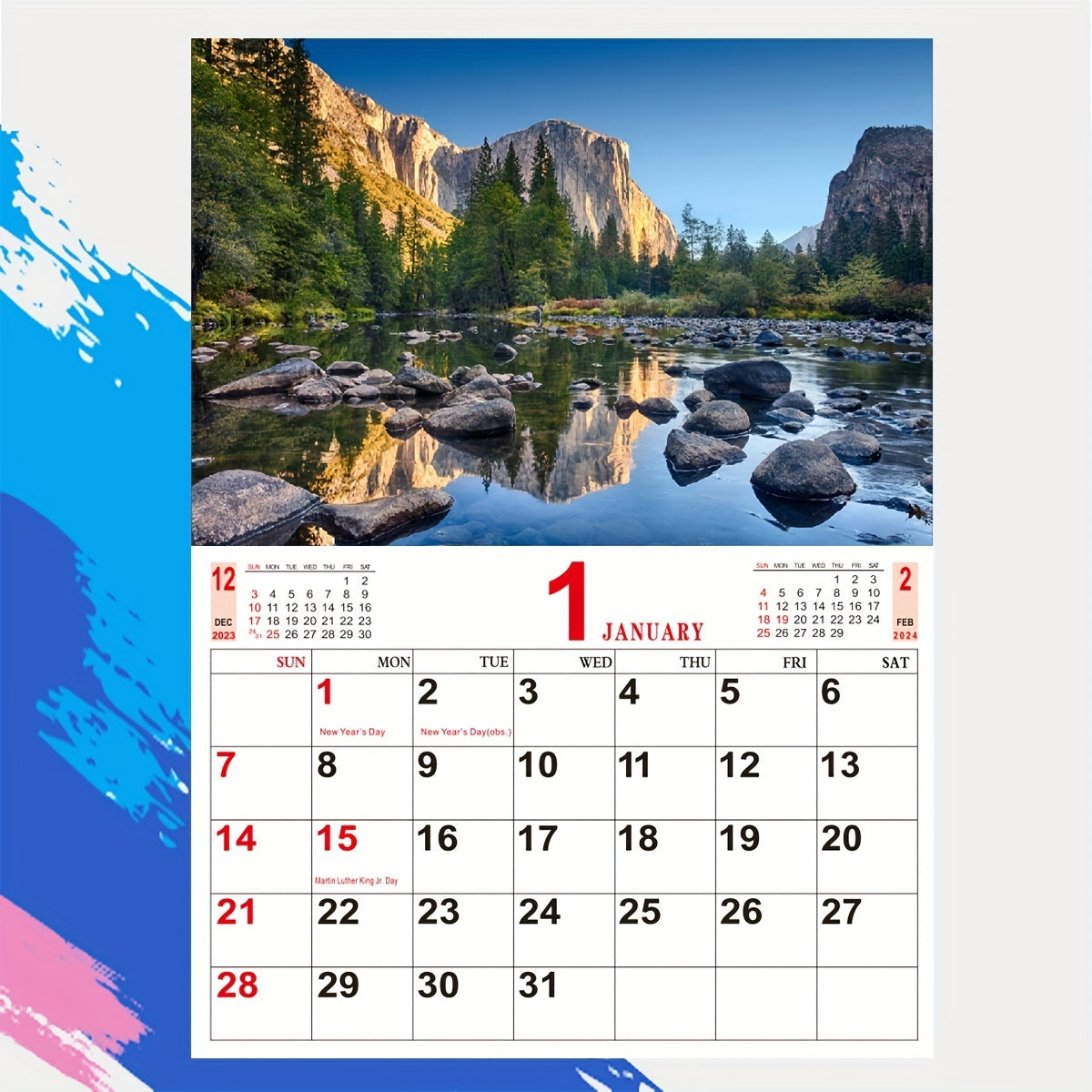 American Landscape Wall Calendar A3 Size