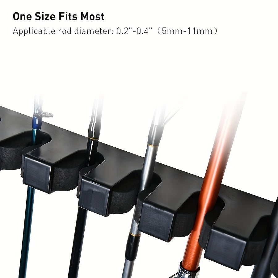 Wall Mounted Fishing Rod Storage Rack for 6 Rods