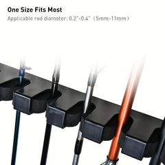 Wall Mounted Fishing Rod Storage Rack for 6 Rods