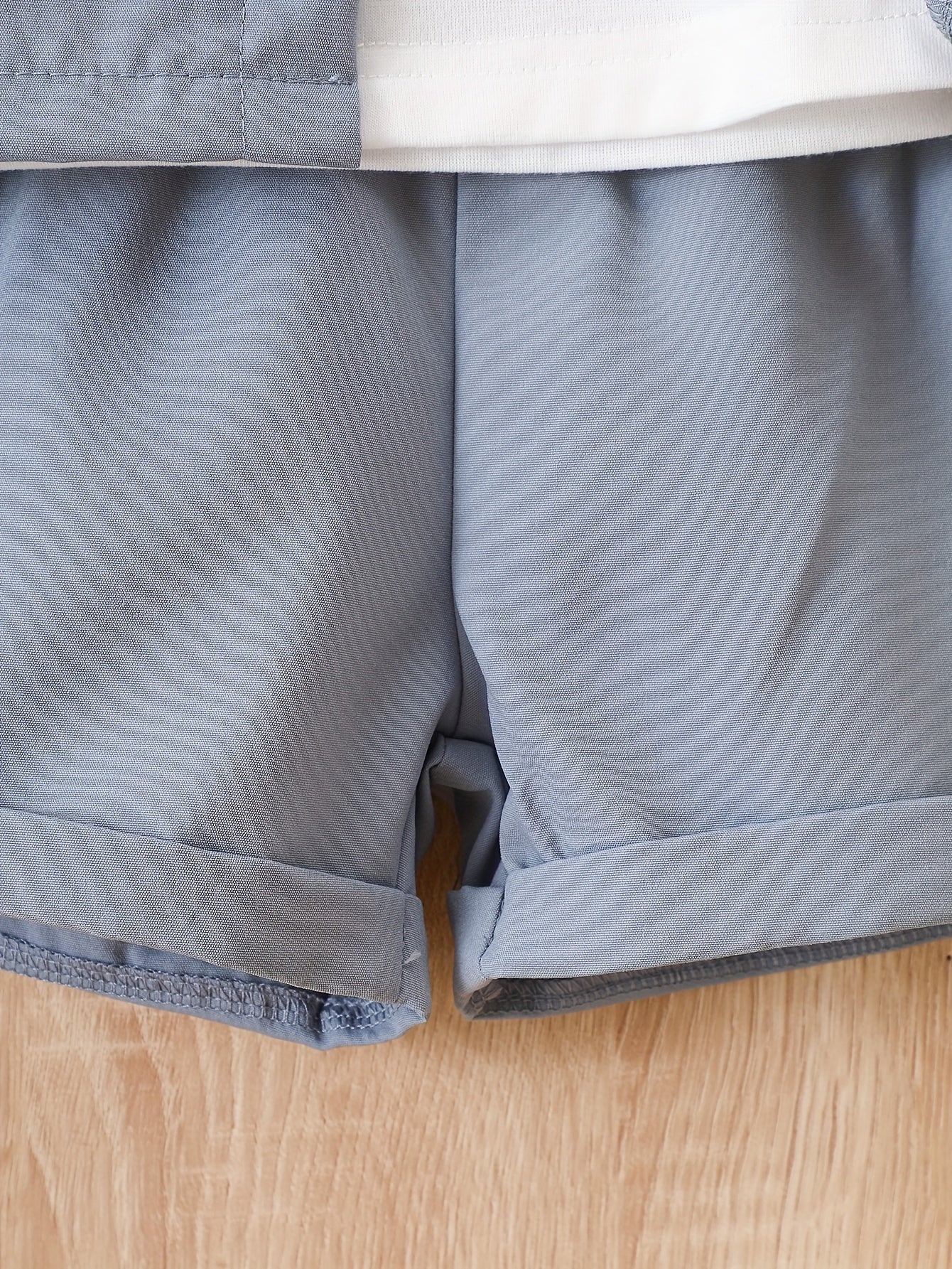 Baby Boy's Shorts Set Single Breasted Shirt & Shorts Outfit