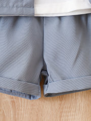 Baby Boy's Shorts Set Single Breasted Shirt & Shorts Outfit