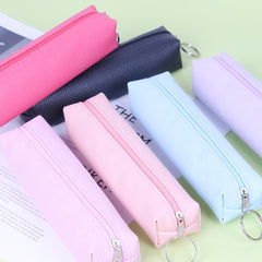 Solid Leather Student Pencil Case
