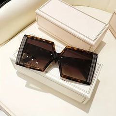 Vintage Oversized Square Sunglasses Gradient Lens UV400