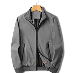 Men's Stand Collar Zip Sports Jacket with Pockets