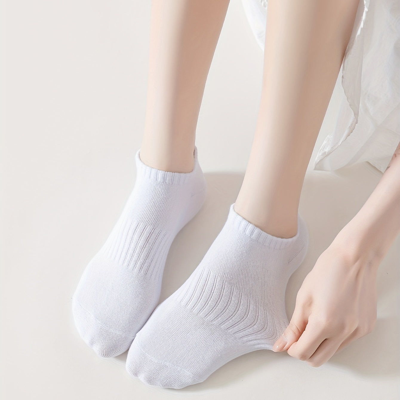10 Pairs Solid Socks for Women - Comfy & Breathable All-match Stockings