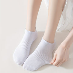 10 Pairs Solid Socks for Women - Comfy & Breathable All-match Stockings