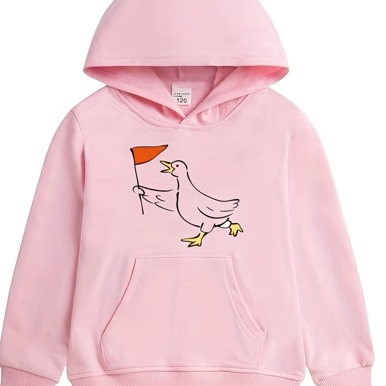 Duck Leader Graphic Hoodie Girls Long Sleeve Sweatshirt