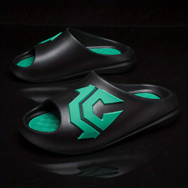 Men's Non Slip Slides Lightweight Open Toe Quick Dry Slippers