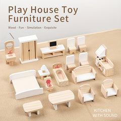 Kids Wooden Playhouse Set for Dollhouses