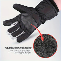 Men's Winter Touch Screen Windproof Warm All Finger Gloves for Skiing Cycling