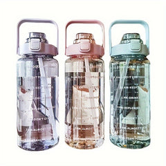 2000ml Portable Water Bottle Strap Transparent Scale Fitness Outdoor