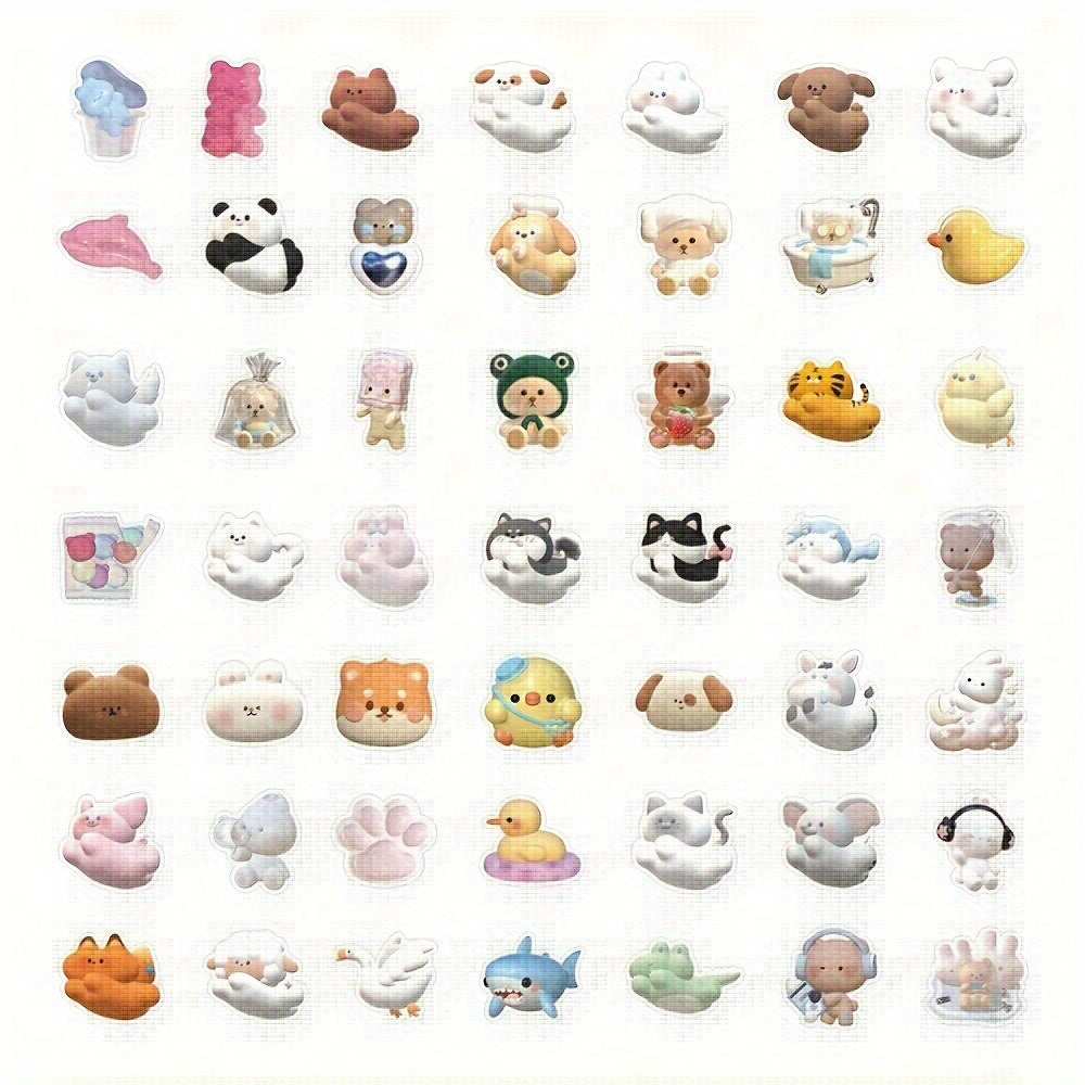 50pcs Cartoon Animals Graffiti Stickers For Various Uses