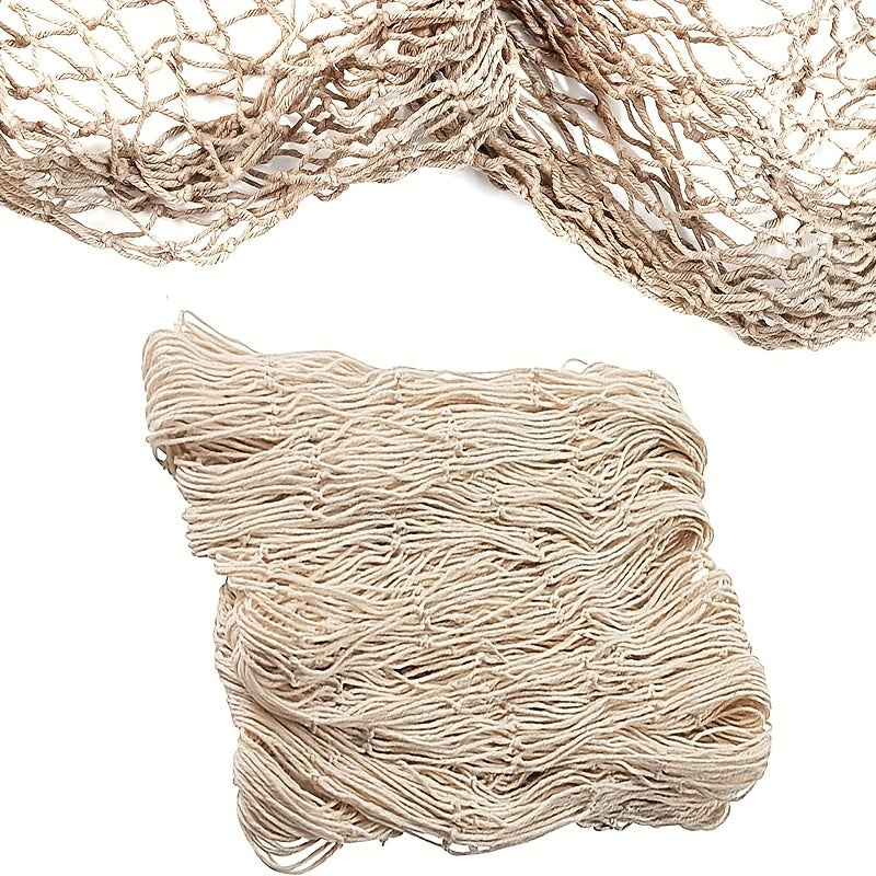 Natural Cotton Fish Net for Mermaid & Pirate Party, Beach Table Cover