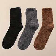 Winter Fleece Socks Men's Women's Warm Solid Soft Floor Socks