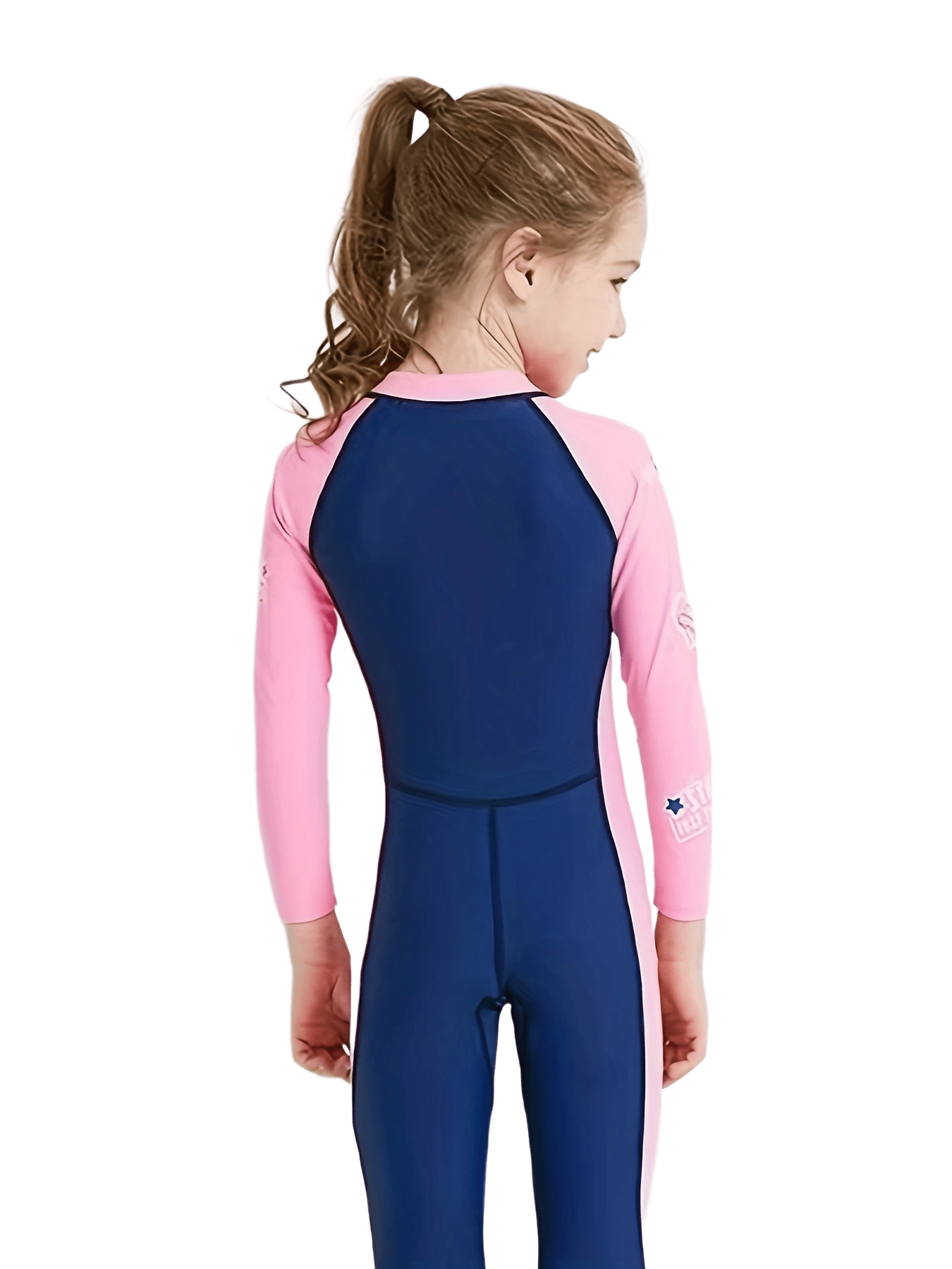 Girl's Zip Up Swimsuit Long Sleeve Surfing Suit Kid's Swimwear