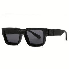 Men's Retro Square Frame Sunglasses For Street Photography