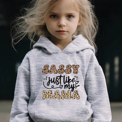 Mama Pattern Long Sleeve Hooded Sweatshirt & Sweatpants Set