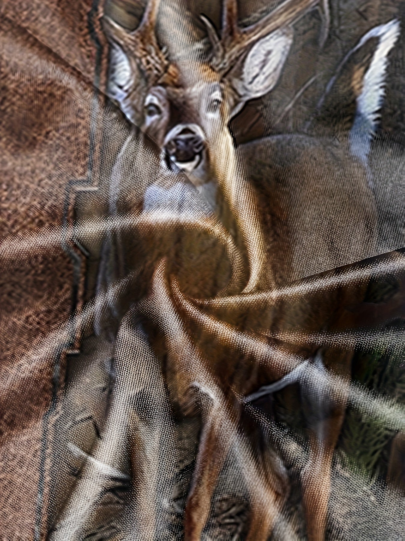 Deer And Branch 3d Pattern Men's 2 Piece Outfits T-shirt And Shorts Set