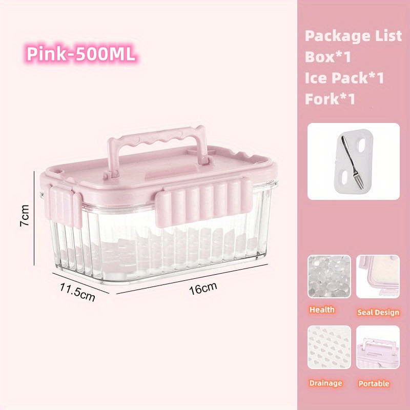 2pcs Fruit Box With Fork Outdoor Camping Storage Box