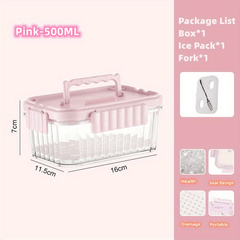 2pcs Fruit Box With Fork Outdoor Camping Storage Box