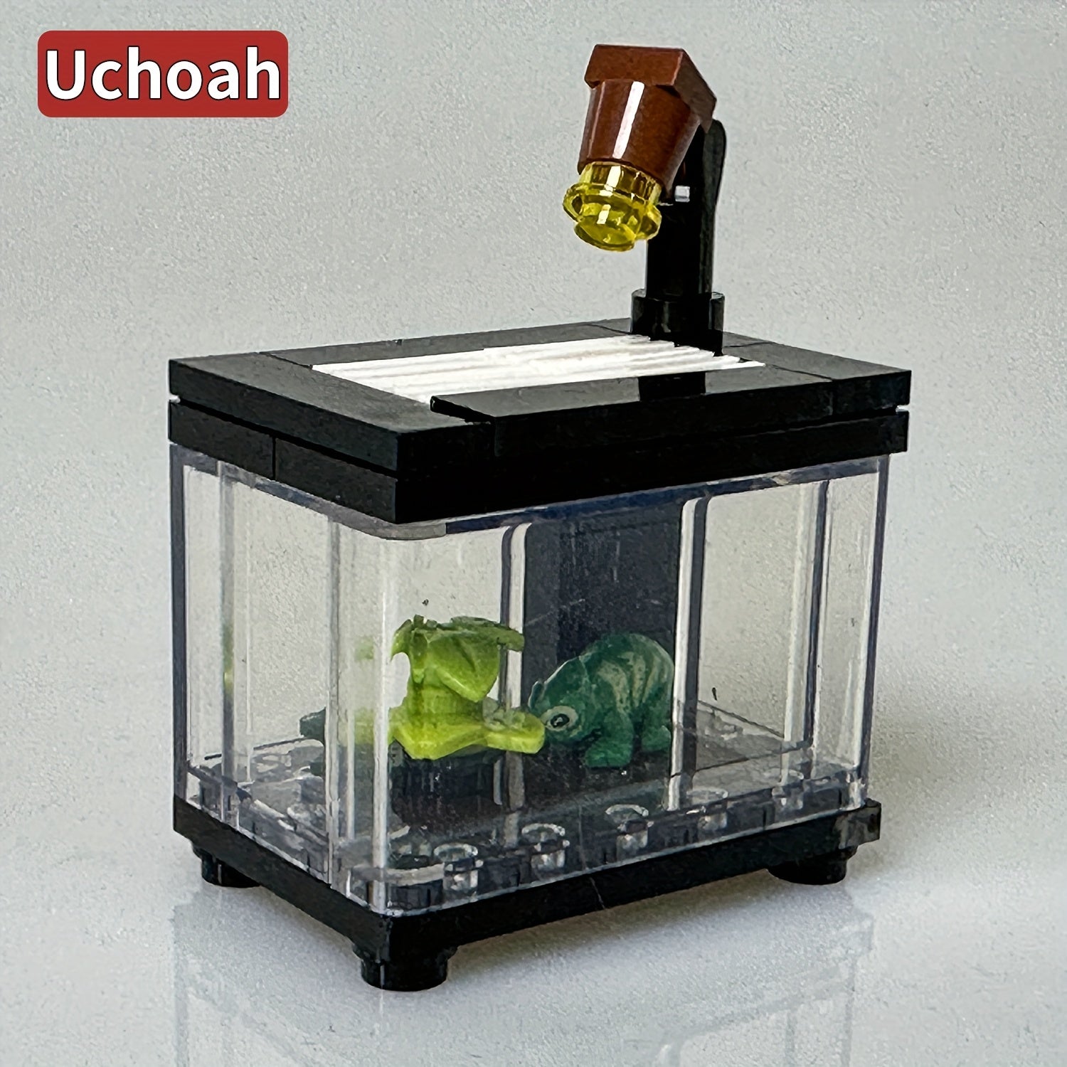 Creative Fish Tank Building Block Toy Aquarium Lizard Tank Model