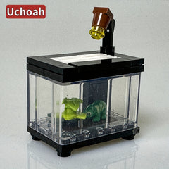 Creative Fish Tank Building Block Toy Aquarium Lizard Tank Model