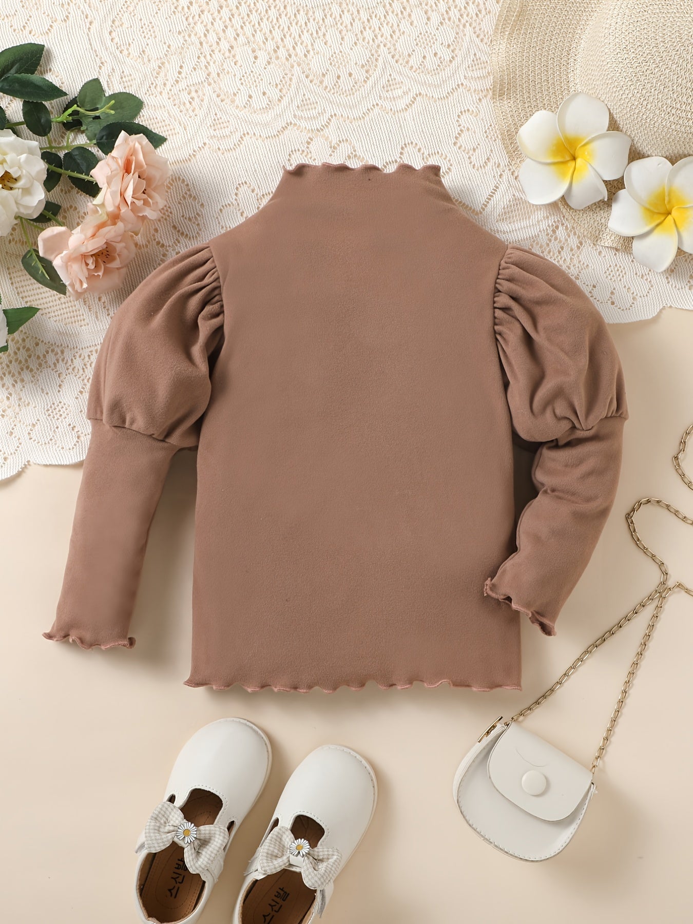 Girls' Ruffle Long Sleeve Pullover Top for Toddler Kids