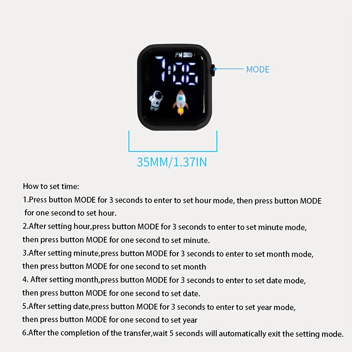 Kids LED Sports Watch for Girls Boys Toddler