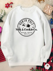 Women's Plus Elk Graphic Long Sleeve Christmas Lounge Top