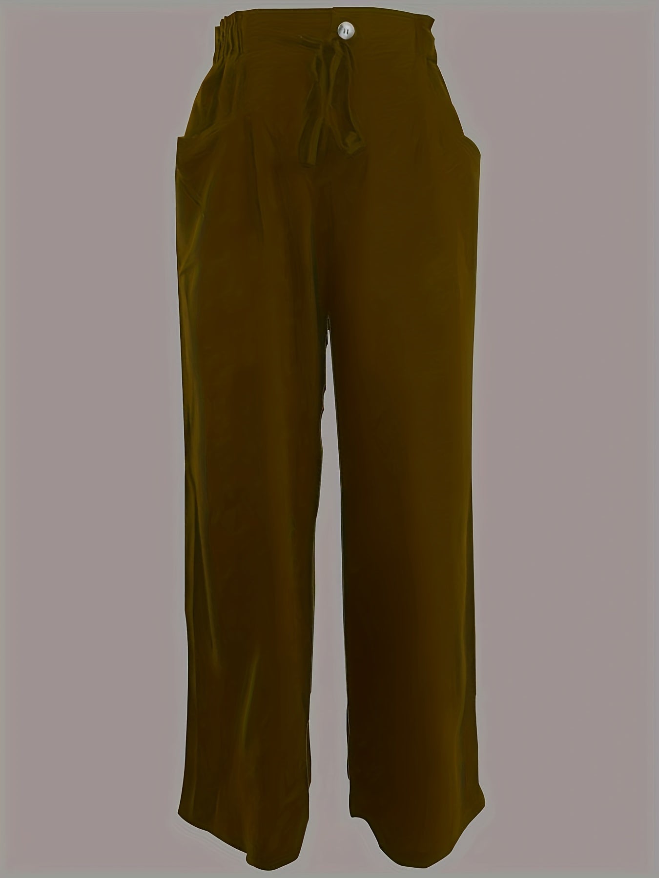 Minimalist Drawstring Wide Leg Pants with Pockets