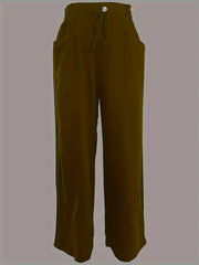 Minimalist Drawstring Wide Leg Pants with Pockets
