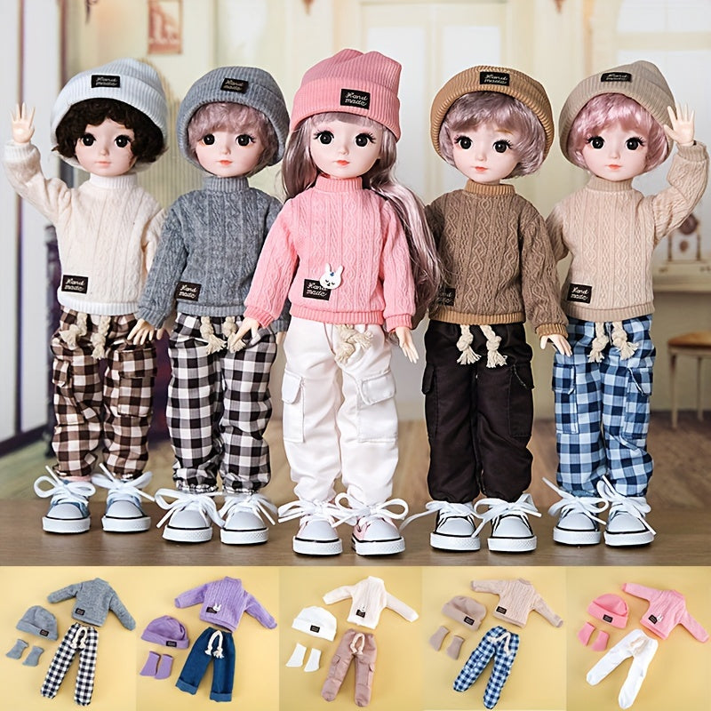 12 Inch Doll Sweater Top Pants Hat Socks Set