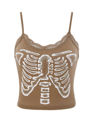 Graphic Print Crop Cami for Summer & Spring