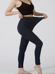 Striped Print Lounge Pants Casual Slim Elastic Waistband Womens Loungewear