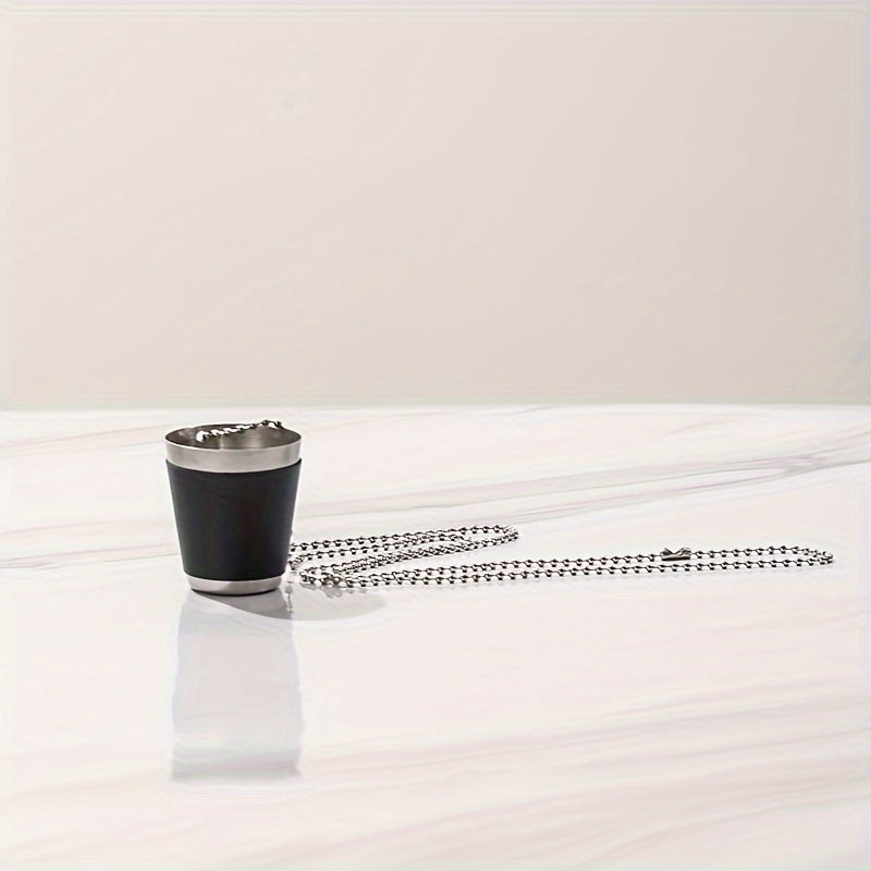 4-Pack 30ML Stainless Steel Cups with Beads Chain - Portable Small Wine Glass