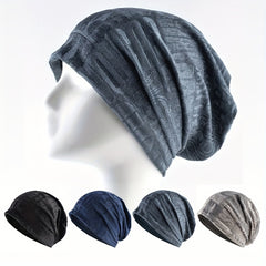 Knitted Letter Pattern Brimless Cap Elastic Headband for Outdoor Sports