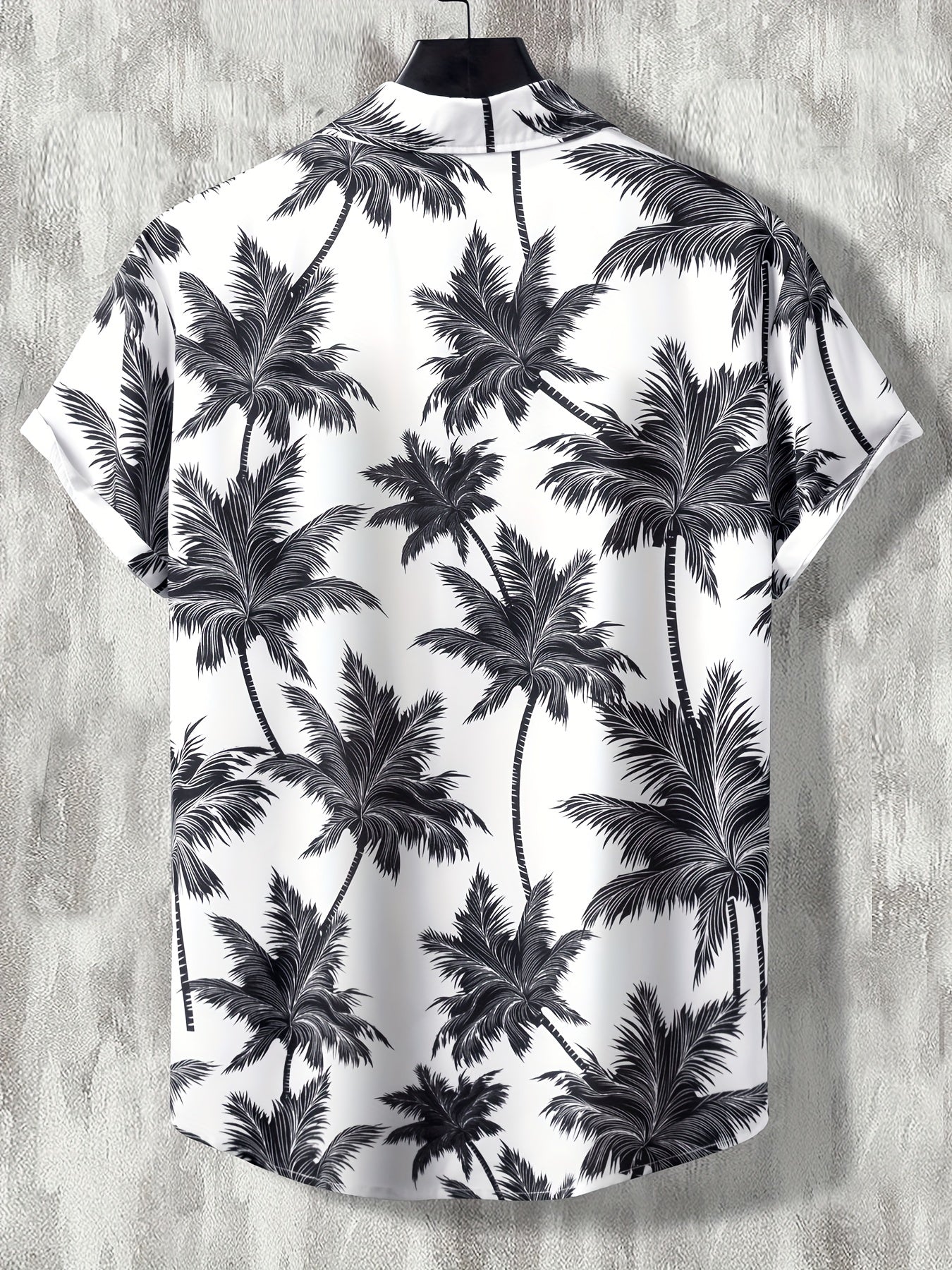 Men's Hawaiian Shirt Coconut Tree Print Short Sleeve Button Up
