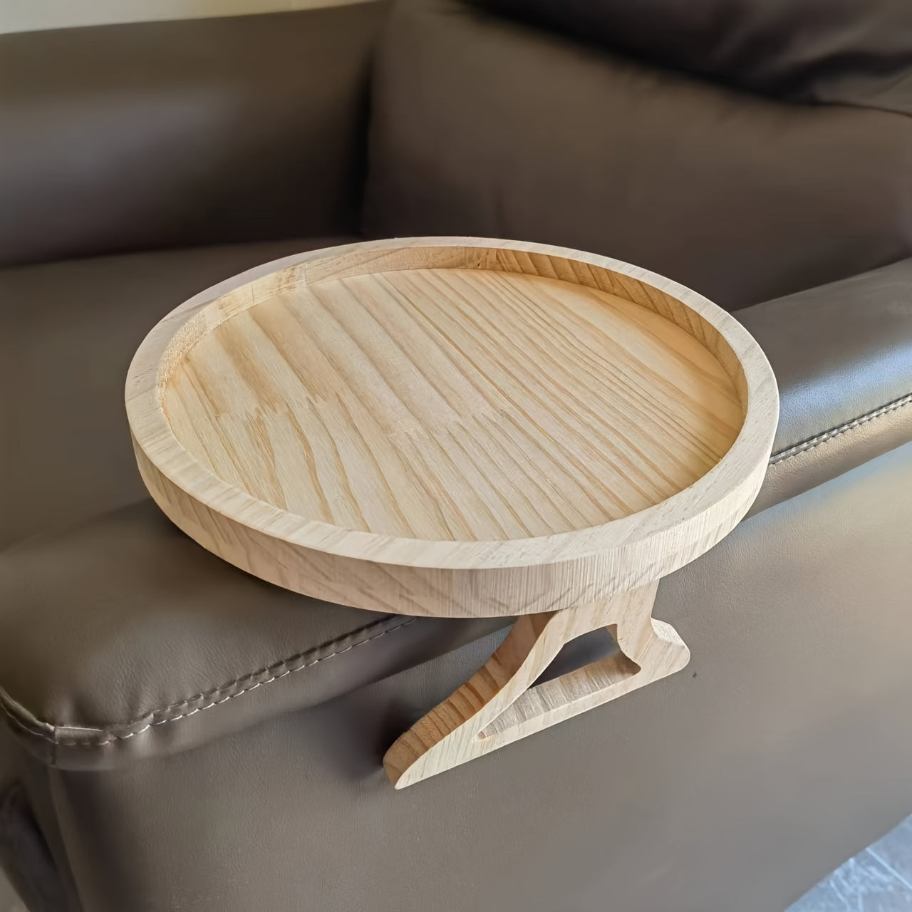 Bamboo Sofa Armrest Clip On Tray Table