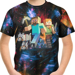 Kids Casual T-shirt 3D Print MY WORLD Doggy & People Graphic Tee Street Wear