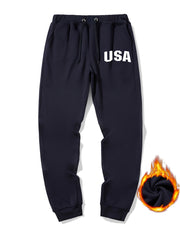 Men's Graphic Sherpa Fleece Drawstring Sweatpants