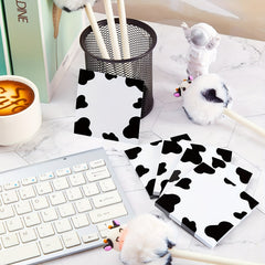 2 Packs Cow Print Sticky Note Pads Self-Adhesive Memo Pads for School