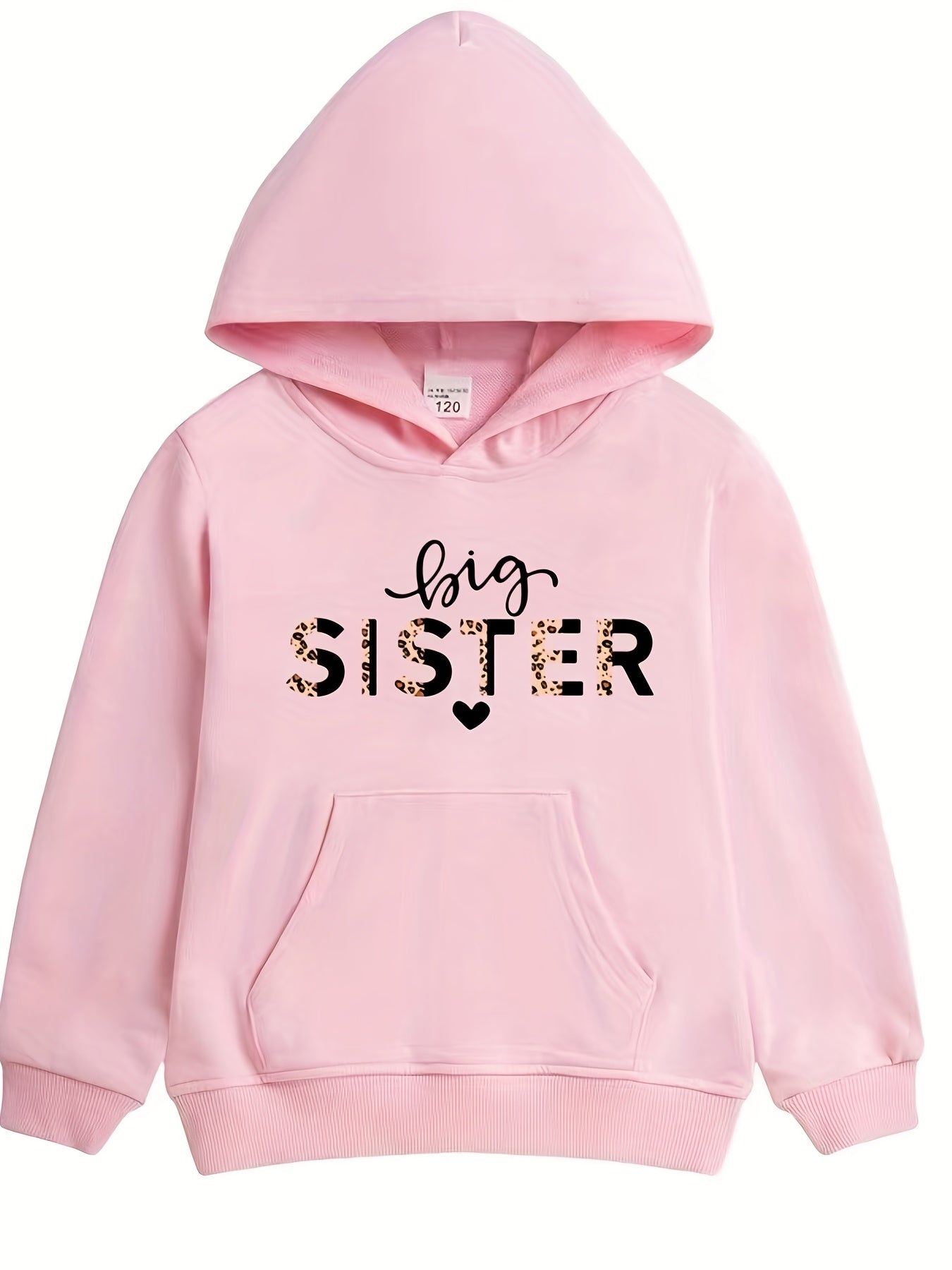 Big Sister Pattern Smart Hoodie For Girls Party Casual Long Sleeve Top