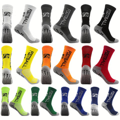 4 Pairs Non Slip Soccer Socks Breathable Crew Socks