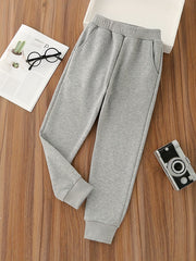 Girls Striped Print High Waist Sweatpants With Pockets