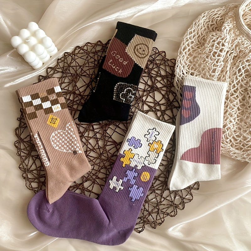 8 Pairs Cartoon Socks Women's Stockings