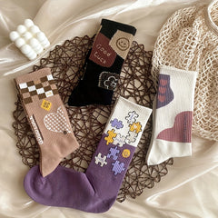 8 Pairs Cartoon Socks Women's Stockings