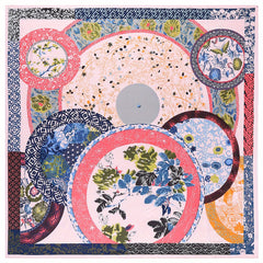 Boho Print Square Scarf Vintage Head Scarf Silk Bandana