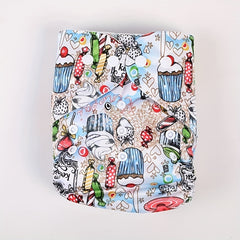 Soft Knitted Fabric Coated Diapers with Snap Buttons